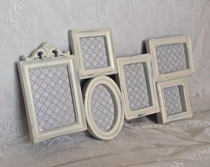 Shabby Chic Frame Collage Large White Wall Collage 4 X 6 Etsy