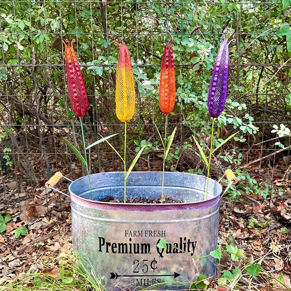 Metal Fall Garden Stakes Etsy