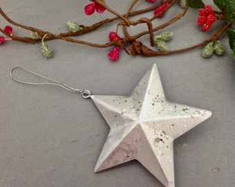 Silver Star Gift Tag/Tree Ornaments 2-3/4" - Silver Metal Star - Little Silver Christmas Tree Star- Christmas