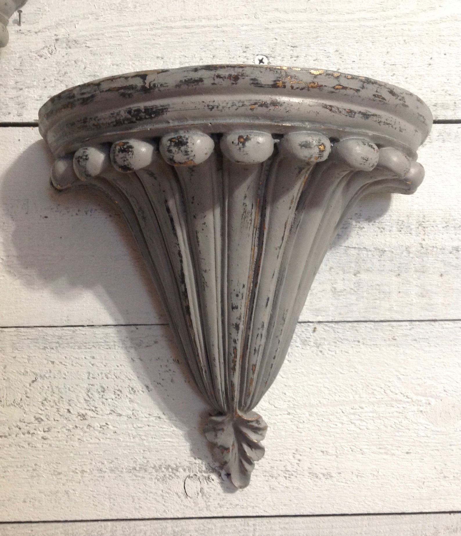 Pair of Gray Wall Shelves Gray Wall Decor Cottage Shabby | Etsy