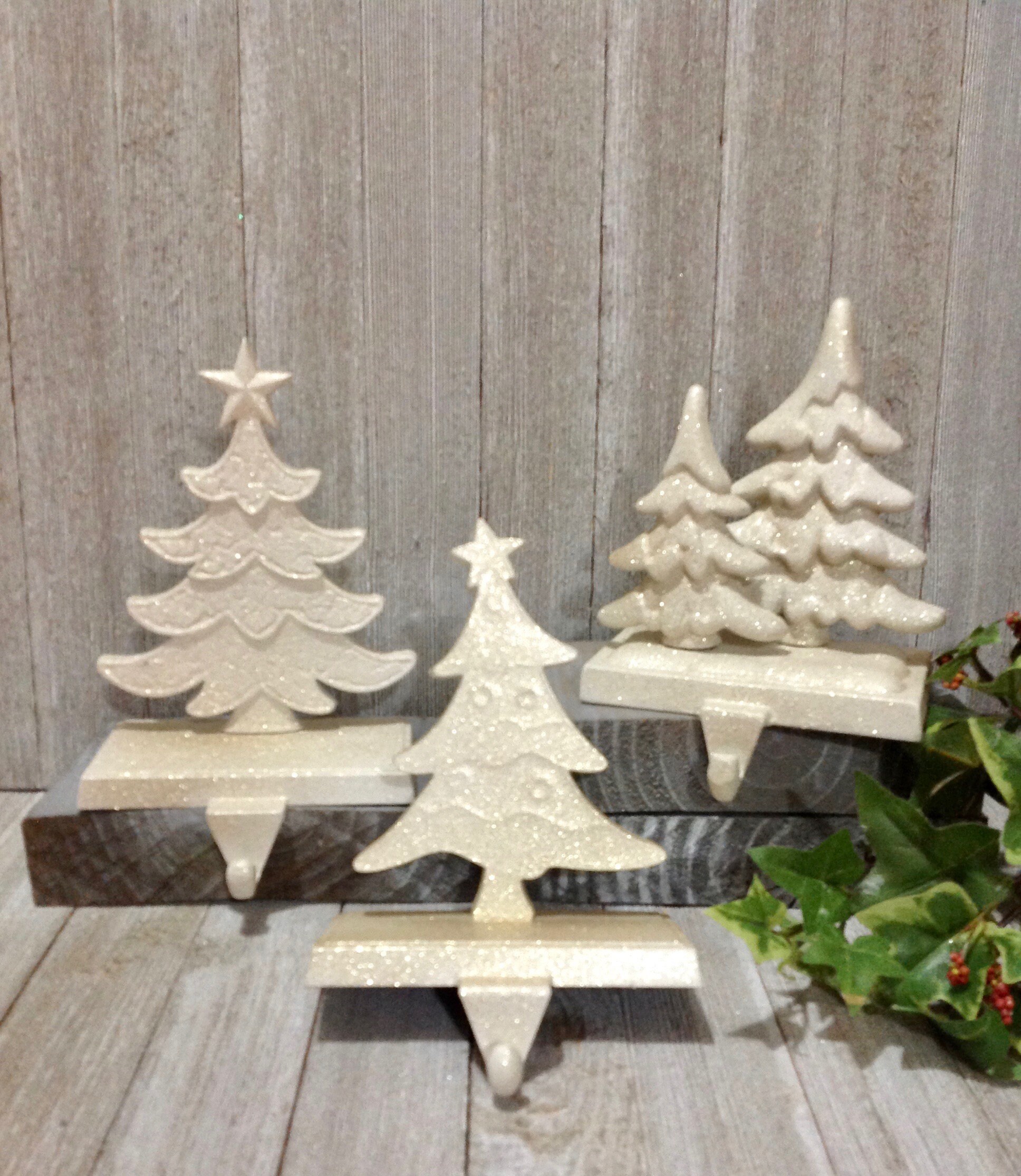 Stocking Holders 3 White Christmas Tree Stocking Hangers Etsy