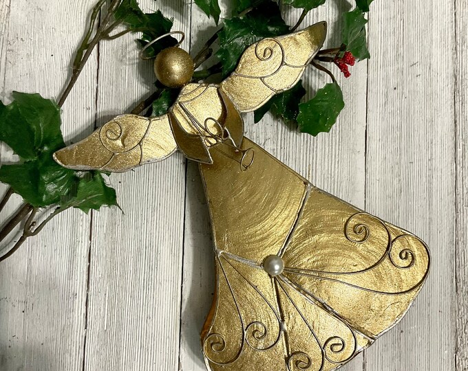 7 Tall Gold Angel Tree Topper Angel Tree Decor Gold Etsy