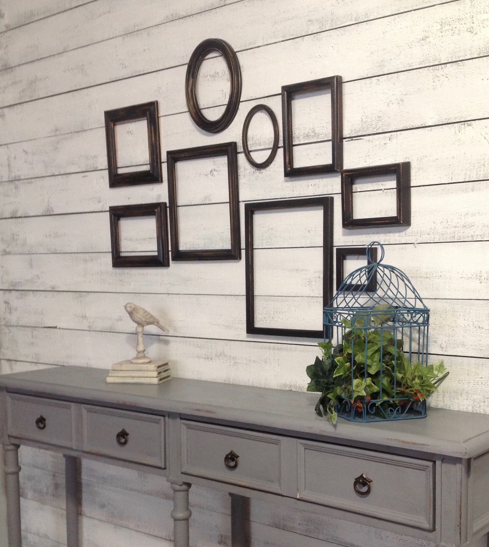 Black Wood Wall Frames Set of 9 Empty Wall Frame Gallery Etsy