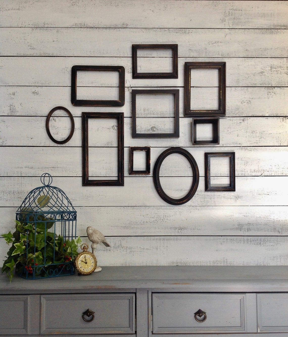 Set of 10 Black Wall Frames Empty Wall Frame Gallery Black Etsy