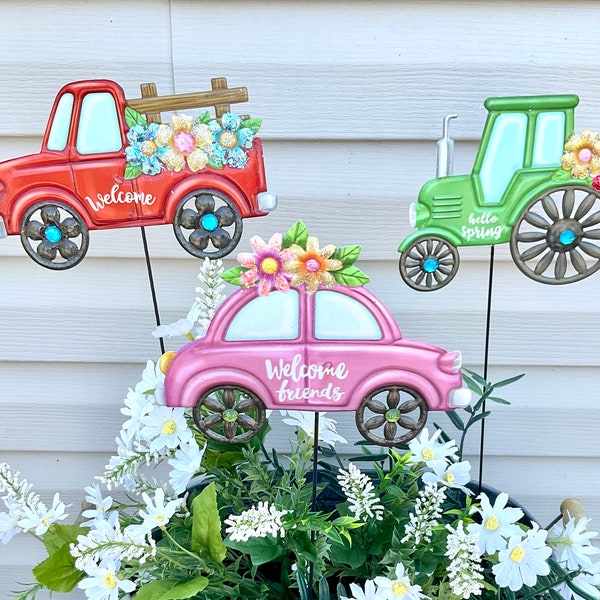 Yard Art Red Truck Etsy