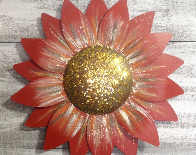 15 Hand Painted Metal Sunflower fall Orange Front Door Etsy