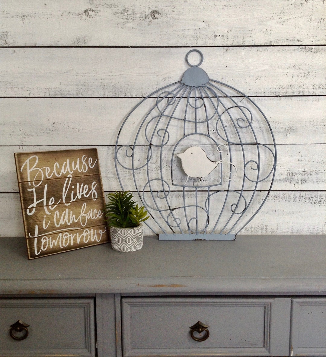 Bird Cage Wall Decor Gray Metal Bird Cage Wall Art Nursery Kids Room