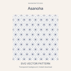 Sashiko SVG Asanoha Hemp Leaf - Transparent Vector Pattern, Instant Download