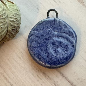 Blue Charm, Porcelain Bead, Single Charm, Ceramic Charm, Jewelry Making Component