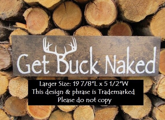 Get Buck Naked Sign Bathroom Decor Rustic Bathroom Rustic Etsy