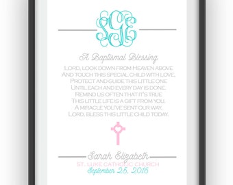 Baptismal Blessing - Godparent Gift :) Can do for boy or girl