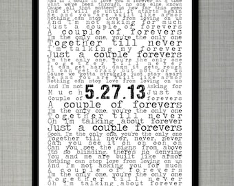 Special Song or Love Letter and Special Dates 11x17 Print