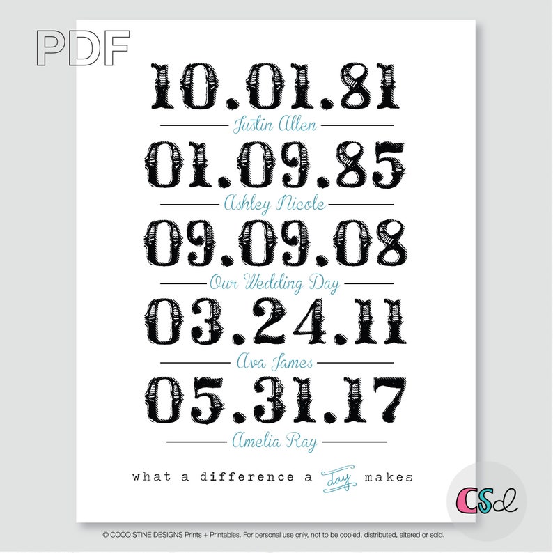 PDF PRINTABLE version ONLY for What a Difference a Day Makes Print image 1