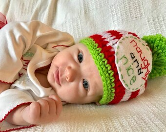 Naughty and Nice/Naughty and Nice hat/Christmas hat/ Naughty hat/Holiday Hat/First Christmas/First Christmas Outfit/xmas hat/baby xmas