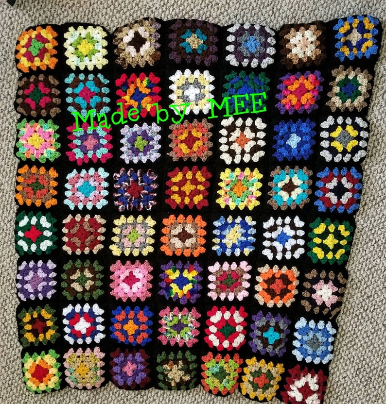 Roseanne Blanket Roseanne Afghan Roseanne Granny Square Etsy