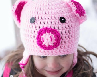 Pig Hat, Piggy Hat, Farm Hat, Piggy hat for kids, Animal Hat, pig photo prop, pig takehome outfit, pig shower gift, pig gift