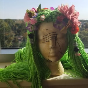 Te Fiti  Hat/Te Fiti Wig/Te Feti Hair, Moana/Te Feti Hat/Ostara Wig/Mother Earth Wig/Green Princess Hat/TeFeti Costume/Te Feti Costume