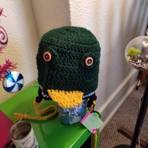 Duck hat, Mallard hat,  mallard duck hat,  duck costume,  ducky hat,  ducky hat, woodland creature, lake bird, Bird hat, mallard costume