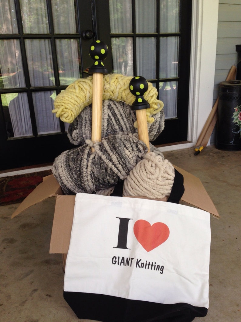 I Love GIANT Knitting Tote Bag by Gogirl Knitting Etsy