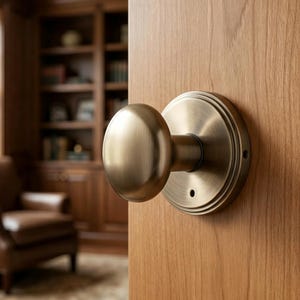 Mushroom Privacy Door Knob, Brushed Champagne Bronze Zinc Alloy, Vintage Style Hardware