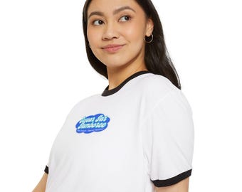 Camiseta Swear Jar Jamboree / Camiseta retro azul con ribete