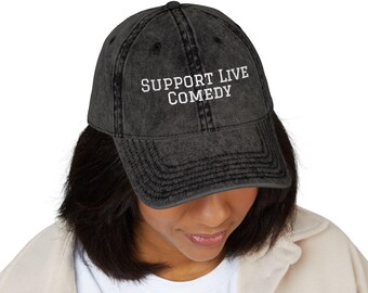 Gorra de apoyo a la comedia en vivo / Gorra vintage bordada