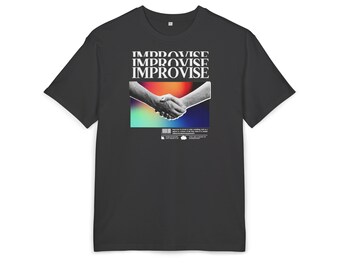 Camiseta con estampado degradado "Improvisa el apretón de manos"