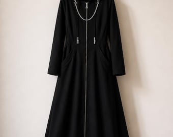 Abrigo de cosplay de la Organización XIII de Kingdom Hearts, capa larga negra con capucha y cadena, disfraz de anime