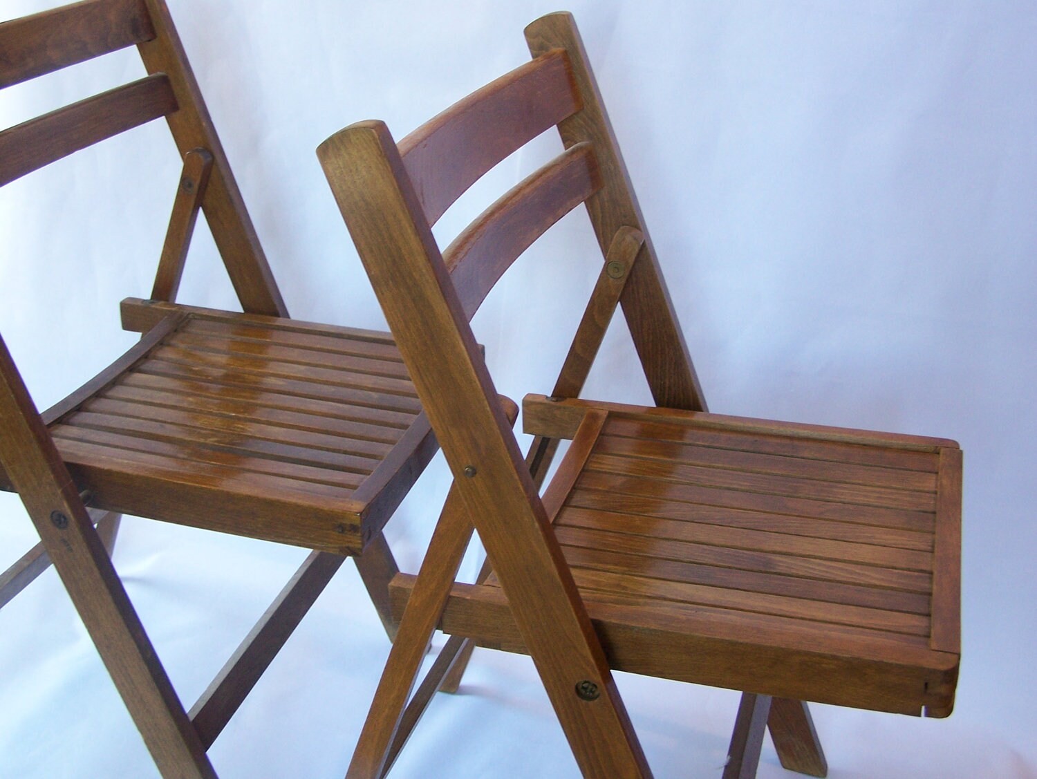 Vintage wooden folding chairs. retro. shabby. european Etsy