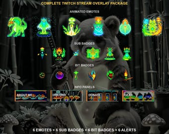 Pack d'éléments aléatoires 1 — Pack d'overlays Twitch | Émoticônes animées, badges d'abonnement, alertes, écrans de stream | Compatible OBS | Téléchargement instantané