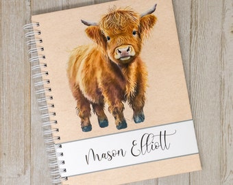 Highland Cow Baby Book - Hardcover First Year Baby Journal - Baby Memory Book - Baby Boy or Girl - Long Horn Cattle - Baby Highland Cow