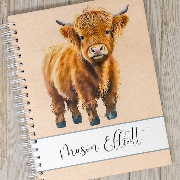 Highland Cow Baby Book - Hardcover First Year Baby Journal - Baby Memory Book - Baby Boy or Girl - Long Horn Cattle - Baby Highland Cow