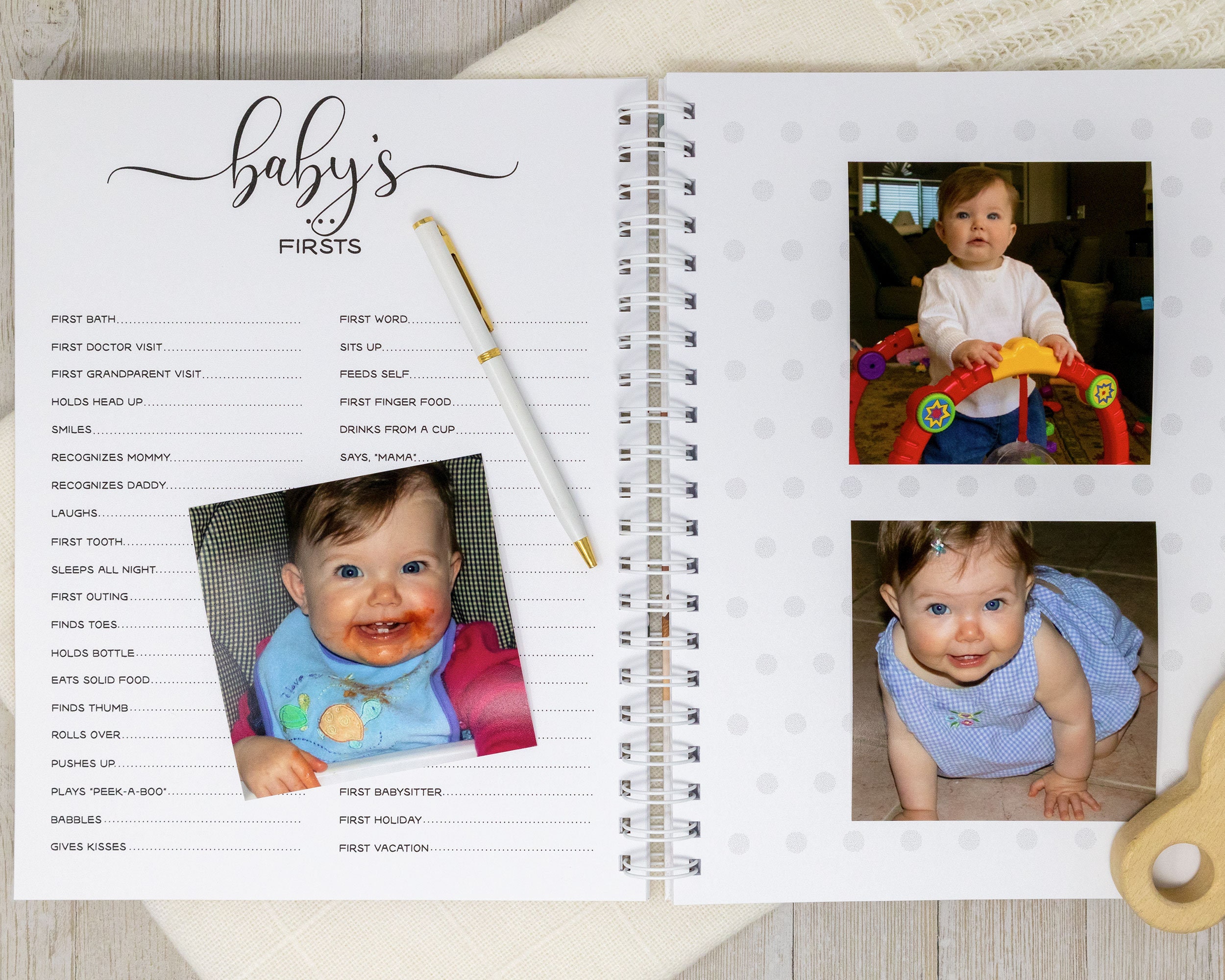 Baby Memory Book for Girls Personalized First Year Baby Etsy