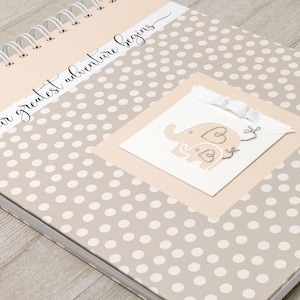 Pregnancy Journal (15 Center Designs) - Hardcover Personalized Pregnancy Memory Book for Expectant Moms - Pregnancy Gift - Ivory Dots