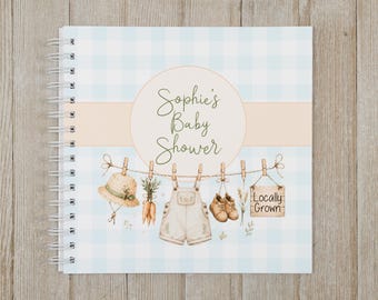 Baby Shower Guest Book - Softcover Personalized Shower Keepsake Book - Locally Grown - a Little Sprout is on the Way