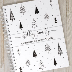 Christmas Memory Book - Personalized Hardcover Christmas Journal - Christmas Card Journal - Newlywed Christmas Gift - Grandmother - Trees