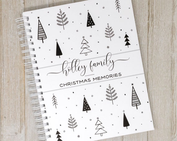 Christmas Memory Book Personalized Hardcover Christmas Journal Christmas  Card Journal Newlywed Christmas Gift Grandmother Trees 