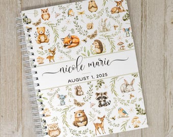 Woodland Baby Book - Hardcover First Year Baby Journal - Personalized Baby Memory Book - Forest Animals - Baby Boy or Girl - Woodland Cuties