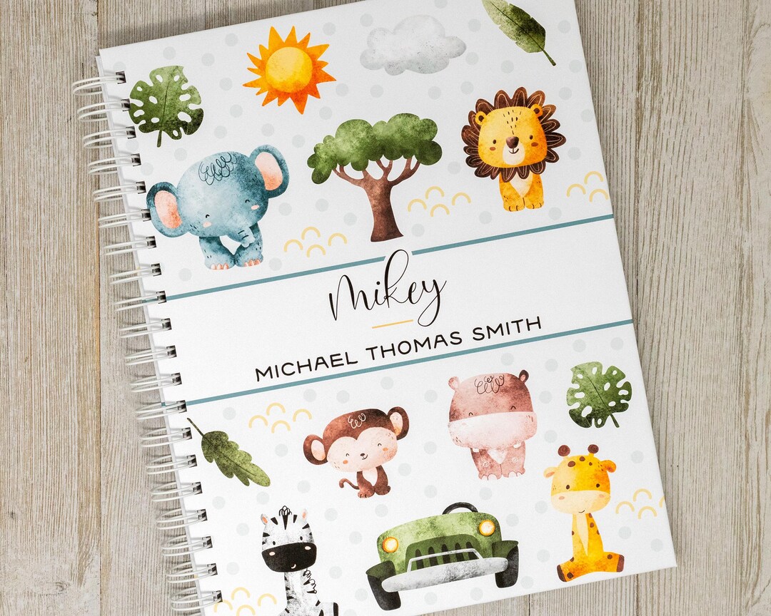First Year Baby Book Hardcover Jungle Animal Baby Journal baby Memory