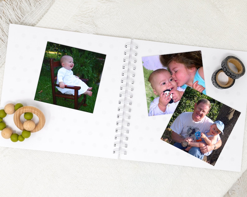 Baby Memory Book Softcover Personalized First Year Baby Journal for Boys or Girls Deer Fox Bear Raccoon Forest Woodland Animals image 10