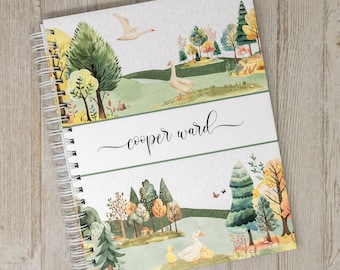 First Year Baby Book - Hardcover Forest Baby Journal - Personalized Baby Memory Book - Gender Neutral - Baby Boy or Girl - Goose Meadow
