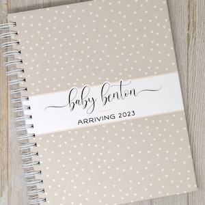 Pregnancy Journal & Memory Book for Expectant Moms - Hardcover Personalized Keepsake Pregnancy Album - New Mother Gift - Tiny Hearts