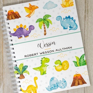 Dinosaur Baby Book - Hardcover First Year Baby Journal - Personalized Baby Memory Book for Boys - Prehistoric Dinosaurs - Dino Pals
