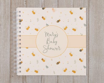Baby Shower Guest Book - Softcover Personalized Shower Keepsake Book - Mommy-to-Bee - Little Honey is on the Way