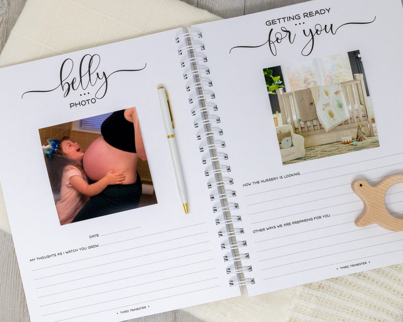 Pregnancy Journal & Memory Book for Expectant Moms - Hardcover Personalized Keepsake - Woodland Animals - New Mom Gift - Woodsy Friends image 8