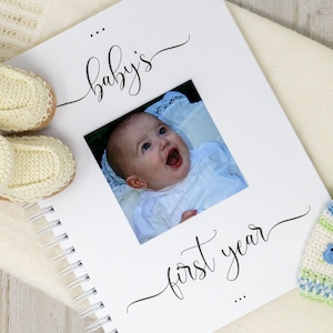 Winnie the Pooh Baby Book Hardcover First Year Baby Journal Personalized Baby Memory Book Baby Boy Classic Pooh with Blue Balloon image 3