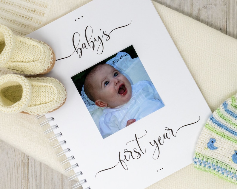 Winnie the Pooh Baby Book Hardcover First Year Baby Journal Personalized Baby Memory Book Baby Boy Classic Pooh with Blue Balloon image 3