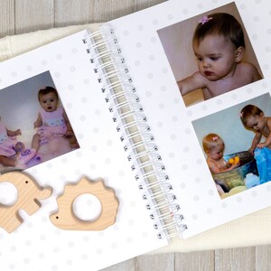 Personalized Twin Baby Book Hardcover Baby Memory Book for Twin Girls Fraternal or Identical Twin Babies Pink Stripes image 9