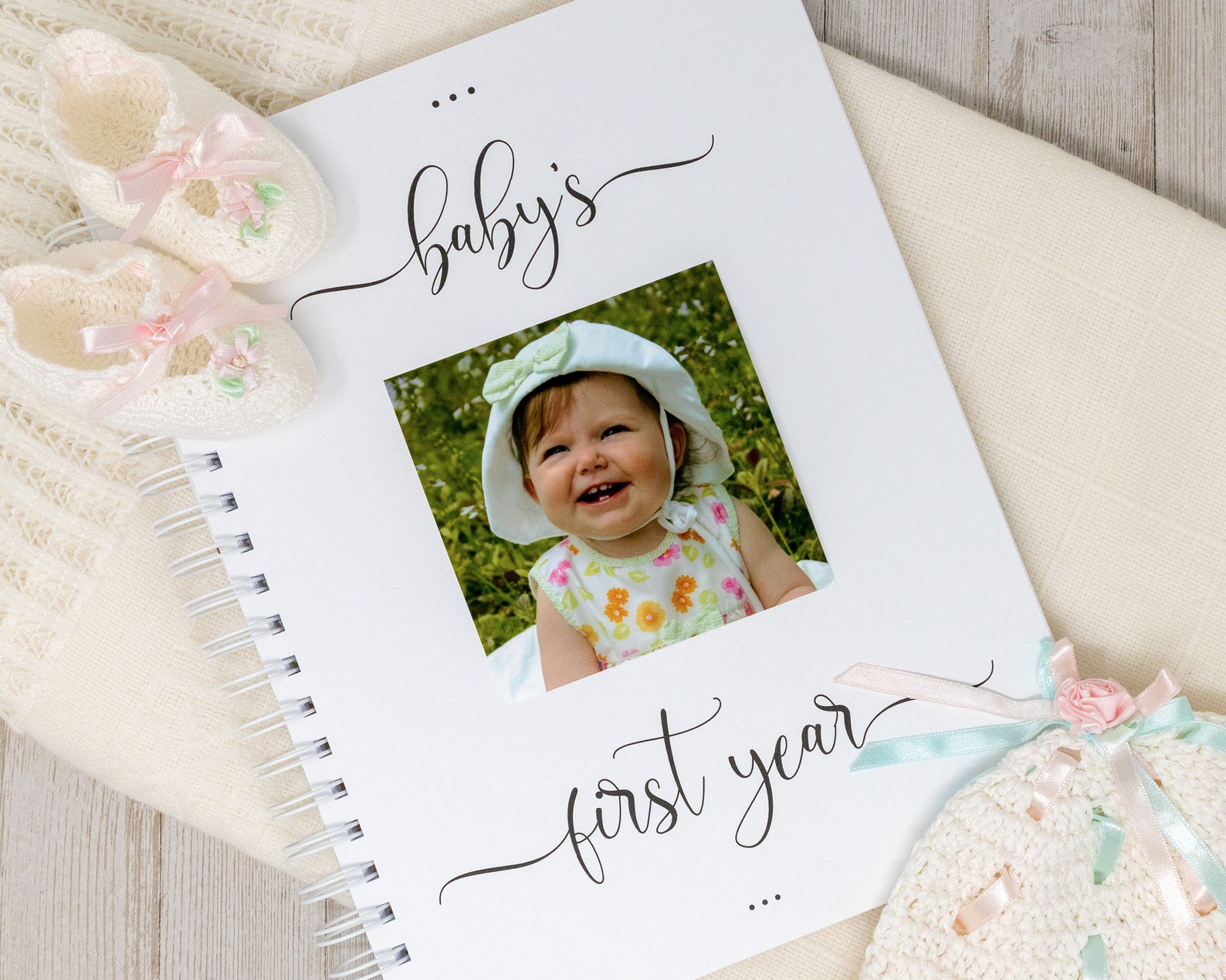 Baby Memory Book for Girls Personalized First Year Baby Etsy