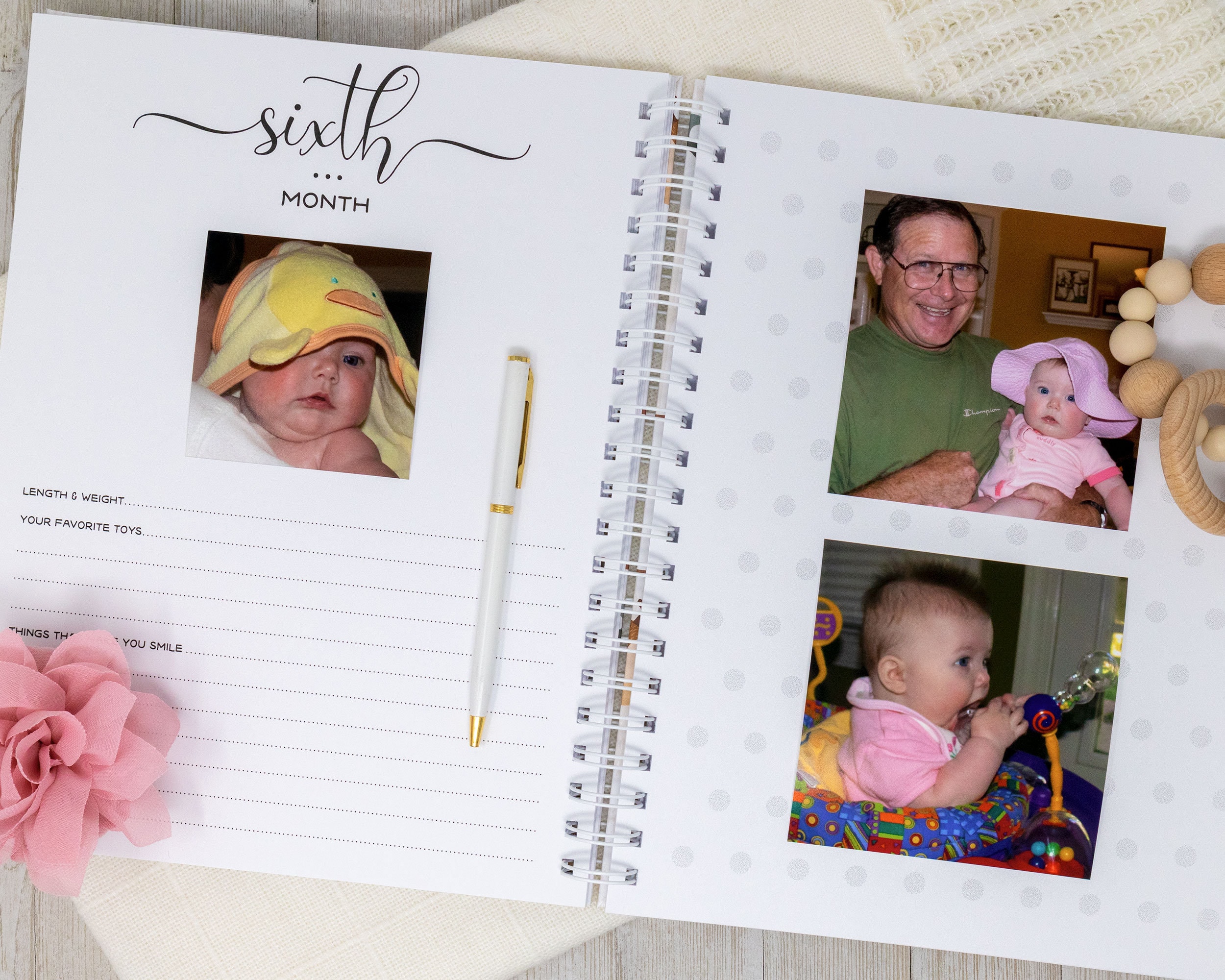 Baby Memory Book for Girls Personalized First Year Baby Etsy